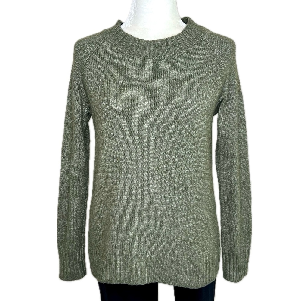 Maurices Sweater Crew Neck Long Sleeve Pullover Heathered Knit Olive Green XS